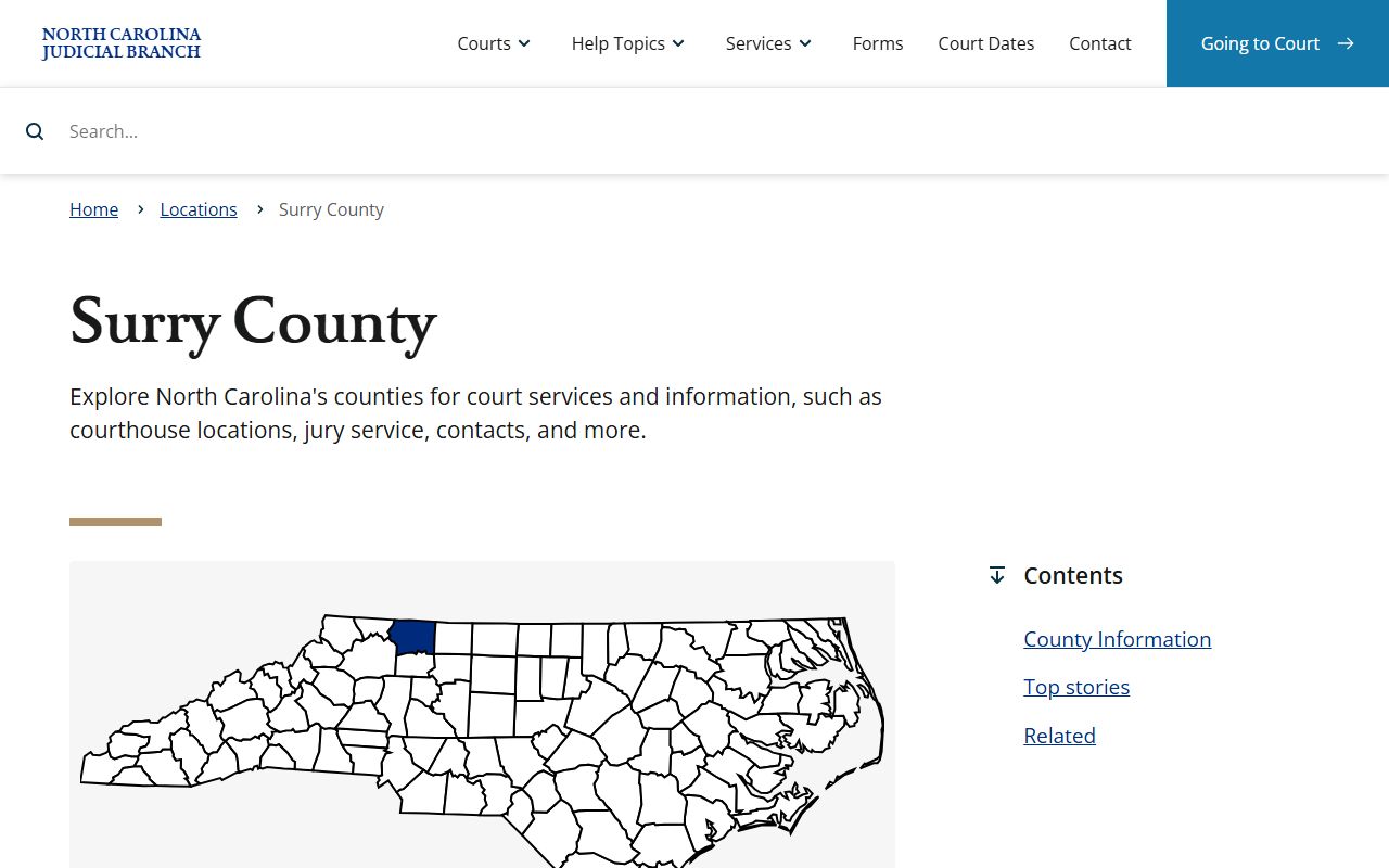 Surry County court records after arrest portal page